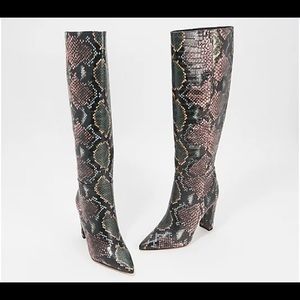 Snake print boots